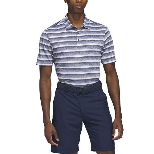 Men's adidas Two Color Stripe Golf Polo, : , Collegiate Navy White