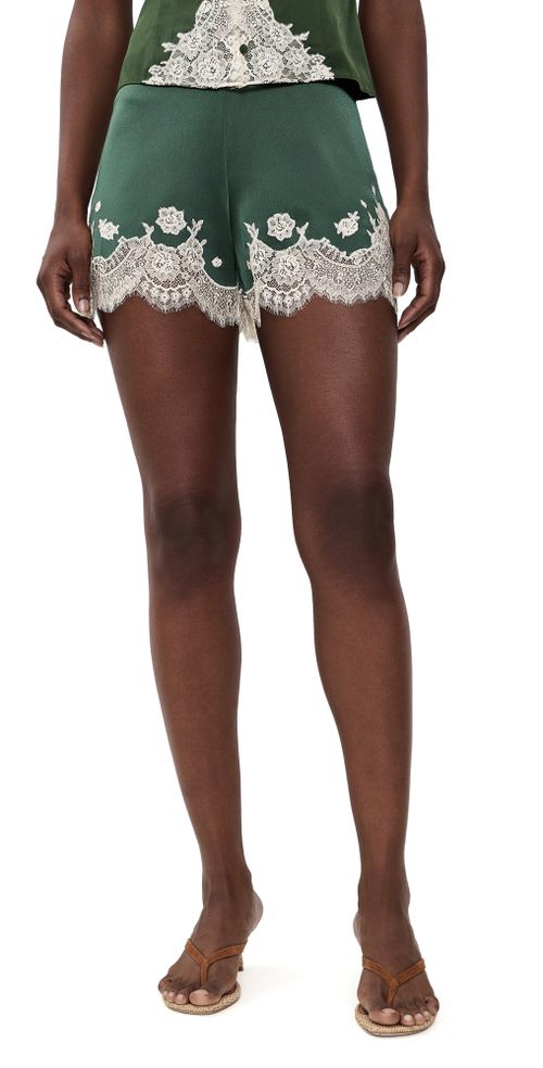 Elissa Lace Shorts Dark Fern