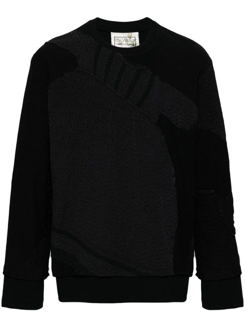 Panelled cotton sweatshirt - Black