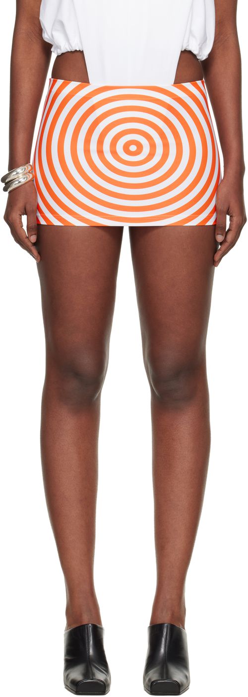 White & Orange 'The Target' Miniskirt