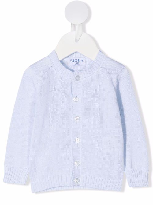 Buttoned knitted cardigan - Blue