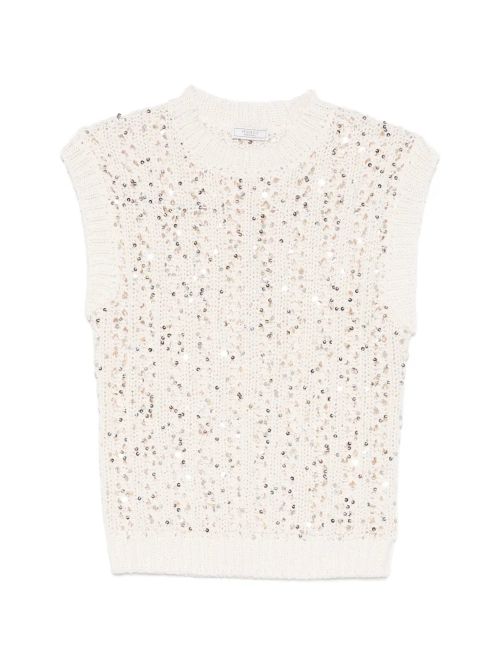 Sequin-Embellished Tank Top — Off-white
