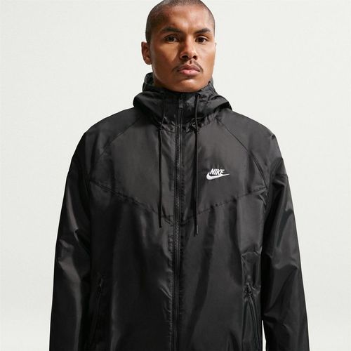 Nike Mens Windrunner Hooded Jacket in .Black/White - Large