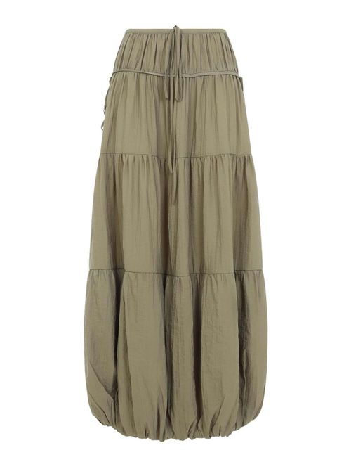 Soft Gathered Bubble Midi Skirt