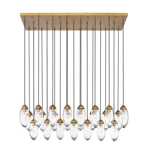 Rubbed Brass Linear Chandelier from the Arden Collection