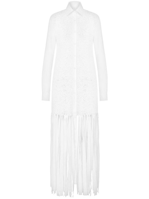 Fringed maxi dress - White