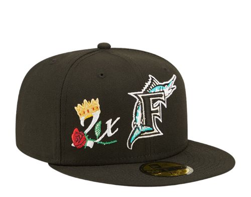 59Fifty MLB Florida Marlins 2X Champs Black Fitted Hat 60243486