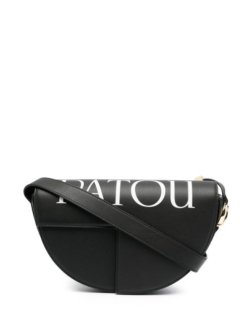 Logo-print leather bag - Black
