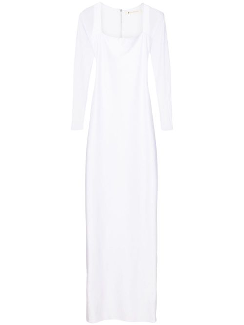 Brigitte sheer-sleeved gown - White