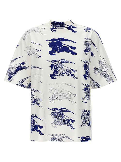 -Logo Print T Shirt Bianco-Donna