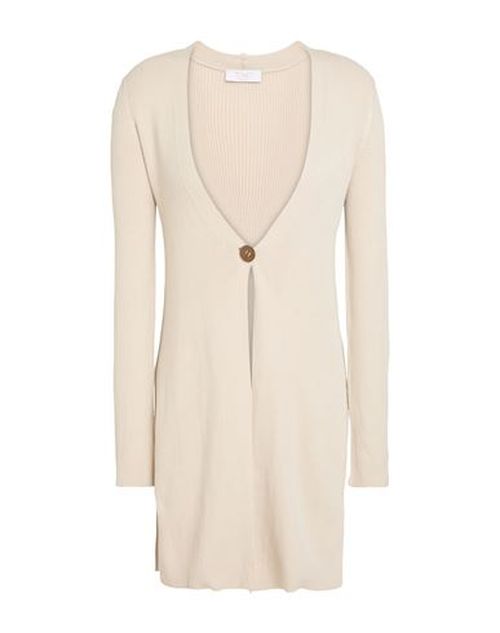 Woman Cardigan Beige Size 12 Cotton