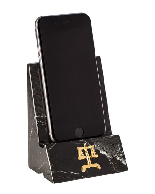 Black Zebra Marble Desktop Phone/ Tablet Cradle