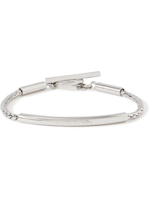 Logo-Engraved Silver-Tone Chain Bracelet