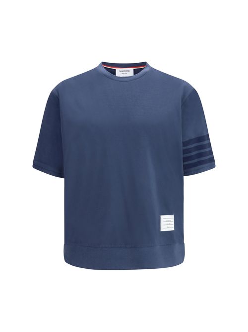4-Bar Stripe Cotton Jersey T-Shirt — Navy