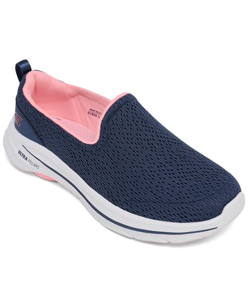 Women's Go Walk 8 - Julietta Slip-On Walking Sneakers from Finish Line - Navy, Pink
