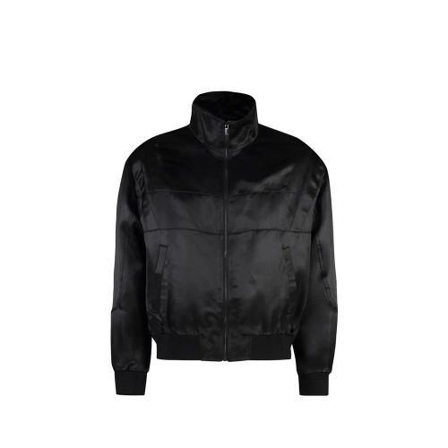Silk and Viscose Bomber Jacket — Black