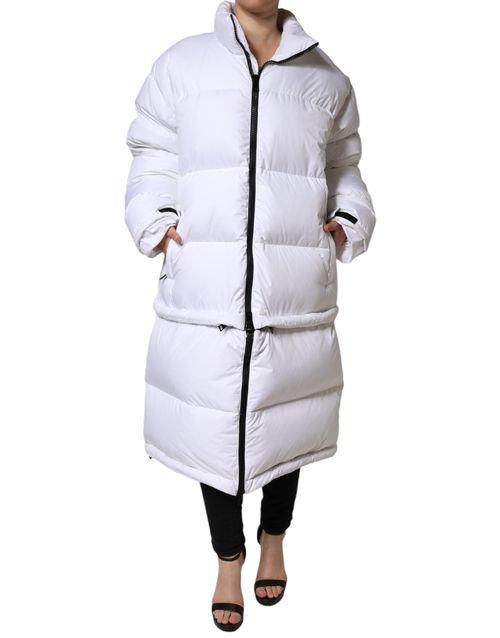 Quilted Nylon Puffer Down Jacket — White
