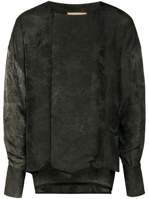 Patterned-jacquard shirt - Green