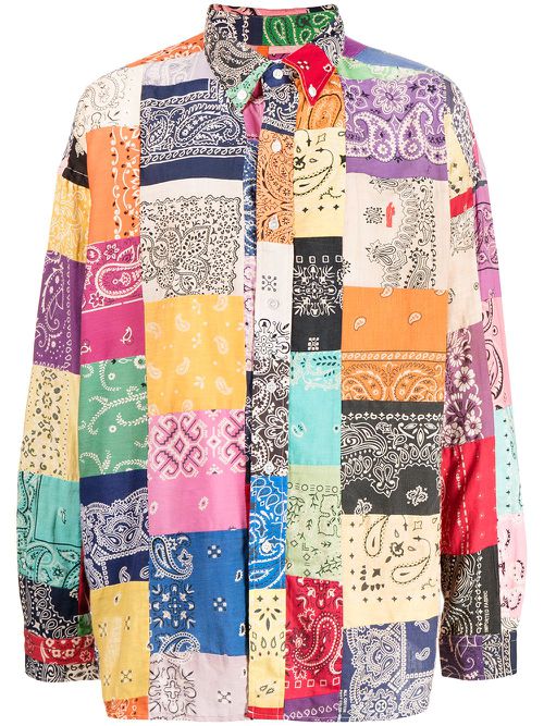 Patchwork cotton shirt - Yellow