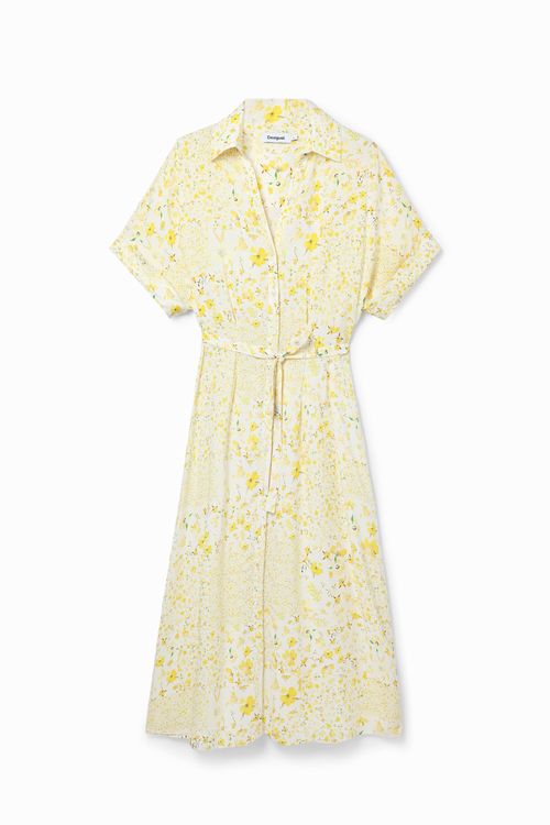 Floral midi shirt dress