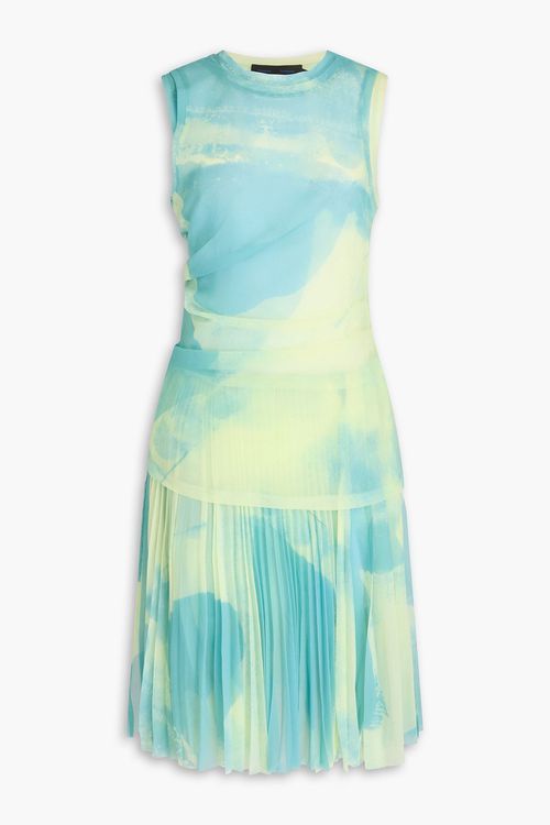 Layered printed chiffon dress