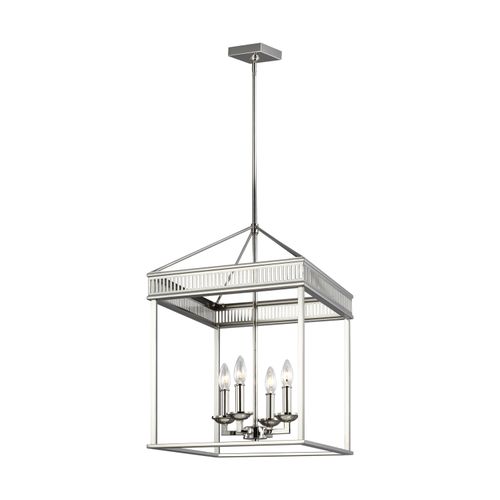 Visual Comfort Studio Woodruff 4-Light Chandelier in Polished Nickel by Sean Lavin