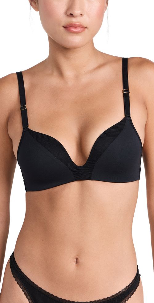 The All-Day Deep V No-Wire Bra Jet Black 34A