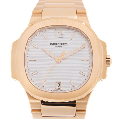 Nautilus 18kt Rose Gold Automatic Silver Dial Ladies Watch 7118-1R-001