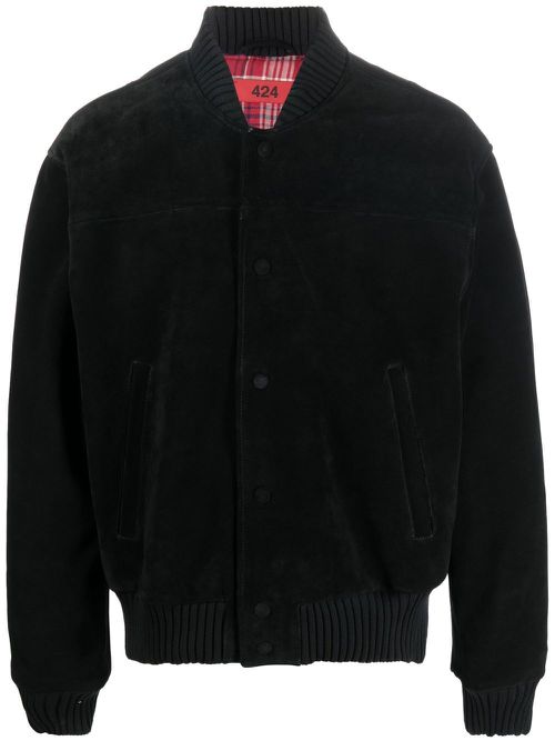 Brushed-effect bomber jacket - Black