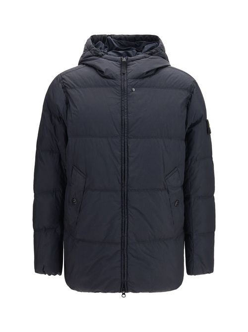 Crinkle Reps Down Jacket — Navy