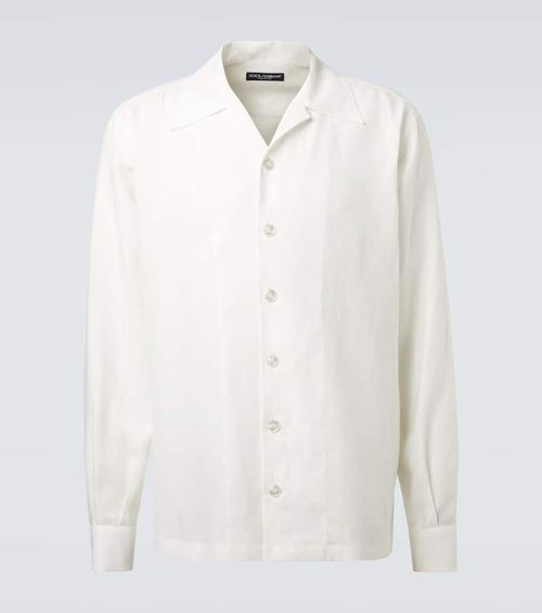 Linen canvas bowling shirt