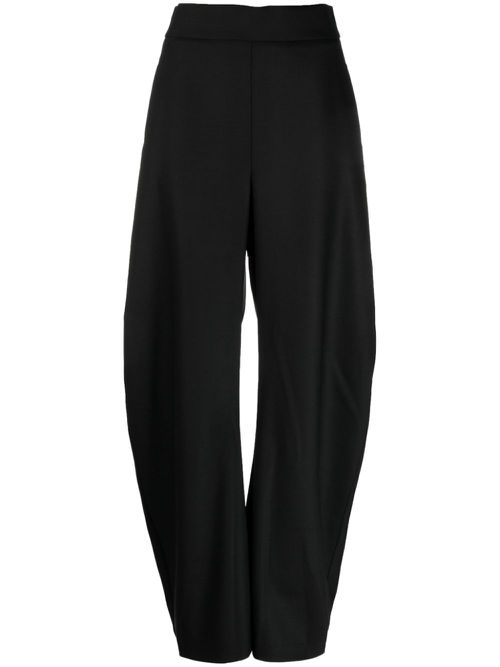 High-rise straight-leg trousers - Black