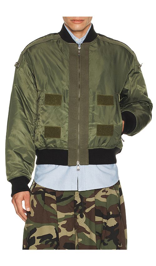 Andersson Bell Flight Layered Washed Bomber Jacket in Green. XL/1X. Also in L