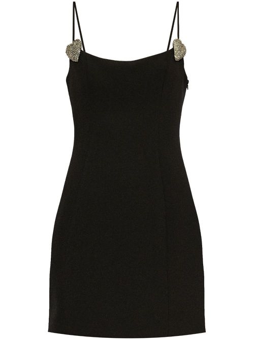 Heart-detailed mini dress - Black
