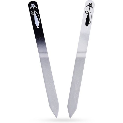 Neel Blue Black & White Glass Nail File Set, Crystal Double Sided - 5.5