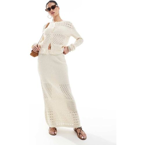 Vero Moda Womens crochet maxi skirt co-ord in cream - X-Large