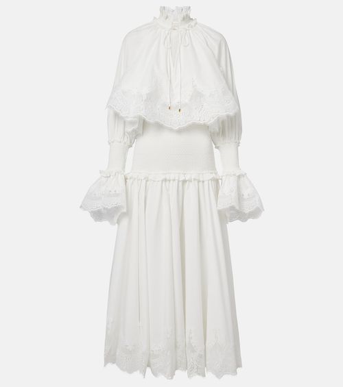 Alchemy lace-trimmed cotton poplin maxi dress