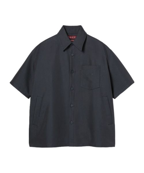 Oversize cotton gabardine shirt