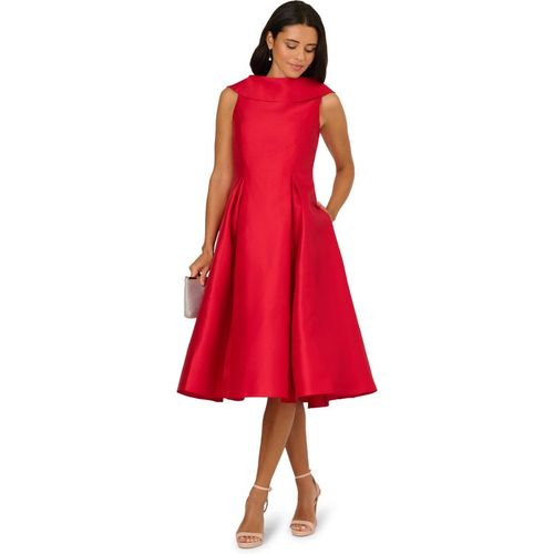 Adrianna Papell Womens Roll Neck Mikado Dress - Red