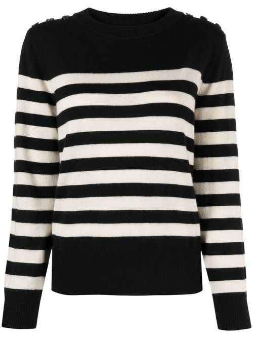 Cashmere striped jumper - Black