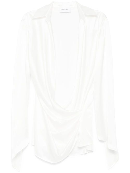 Satin wrap mini dress - White