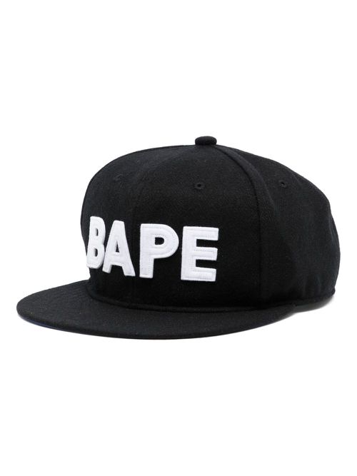 Logo-appliqué flat-peak cap - Black