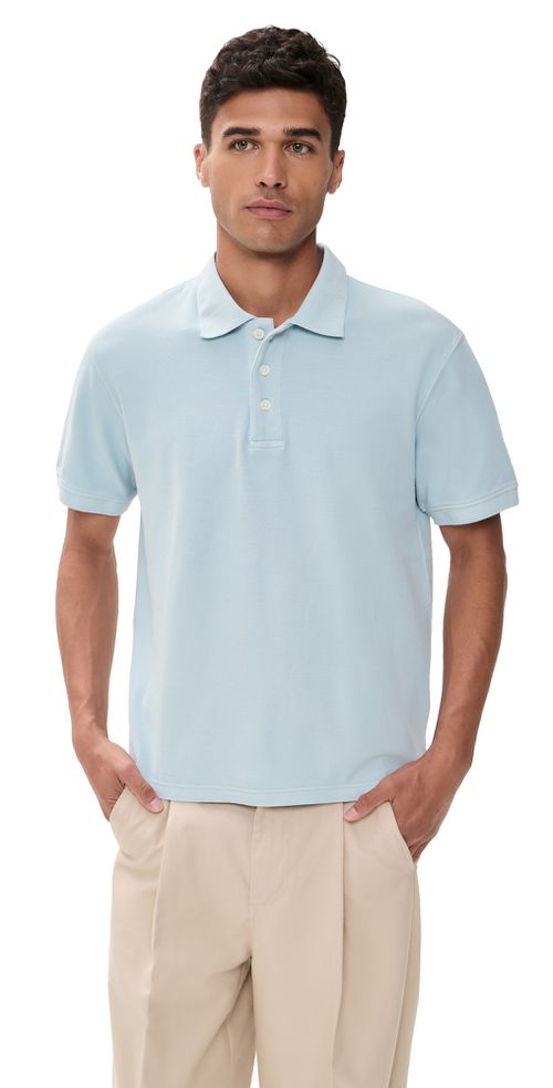 Ryan Short Sleeve Pique Polo Lavender Grey