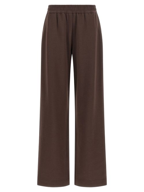 Double Knit Cotton Blend Joggers — Brown