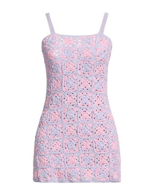 Crochè Woman Mini dress Lilac Size L Cotton