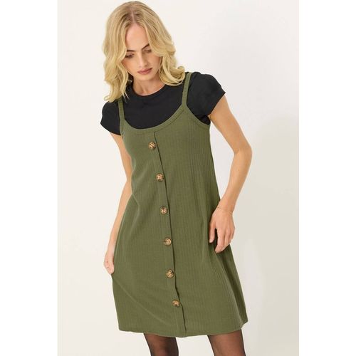 Pixiegirl Petite Button Front Sleeveless Dress In Green