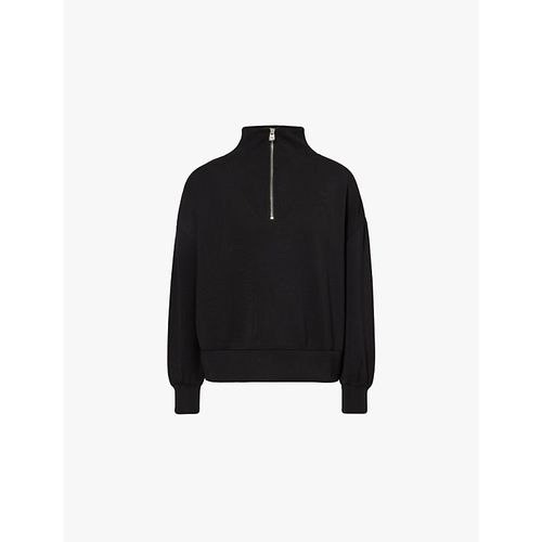 Womens Black Hawley Funnel-neck Stretch-woven Jersey Sweatshirt S