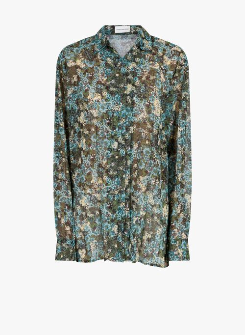 Floral Print Shirt — Blue