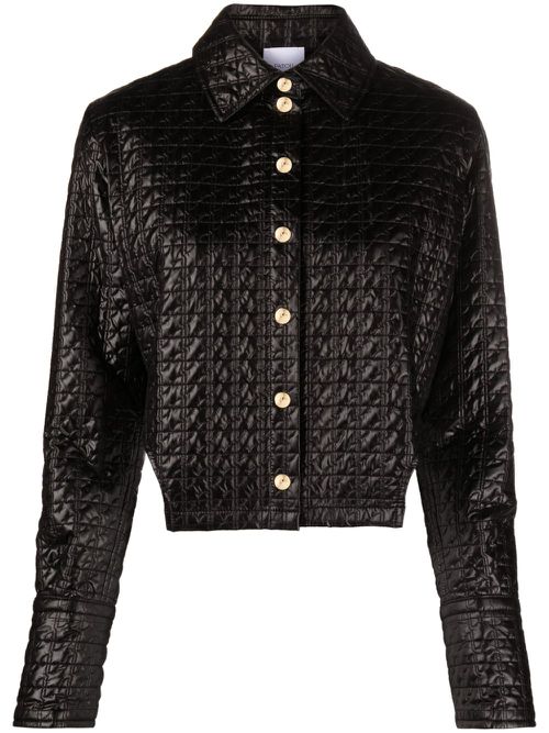 Cut-out quilted jacket - Black