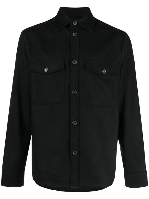 Button-up knitted shirt - Black
